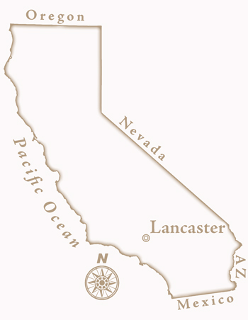 california and lancaster map
