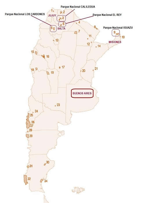 map of Argentina showing sites for our next class
